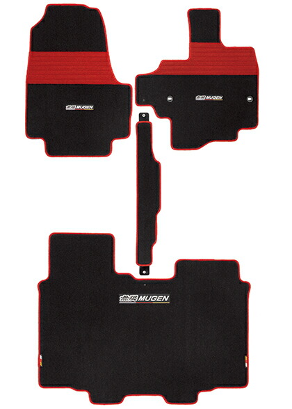 無限（MUGEN） スポーツマット ベンチシート車用 ブラック×レッド N-BOX/N-BOXカスタム 用 品番：08P15-XNH-K2S0-RD