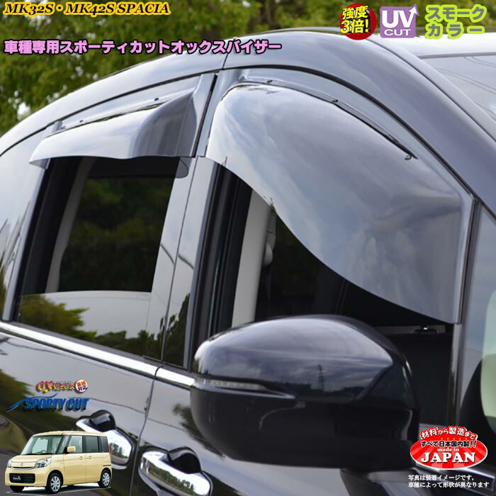 スペーシア オックスバイザー MK32S MK42S リア用 SPORTY CUT (スポーティーカット) OX VISOR/OXバイザー (OXR-416 OXバイザー ブラッキーテン フロントセット スペーシア MK32S MK42S 用