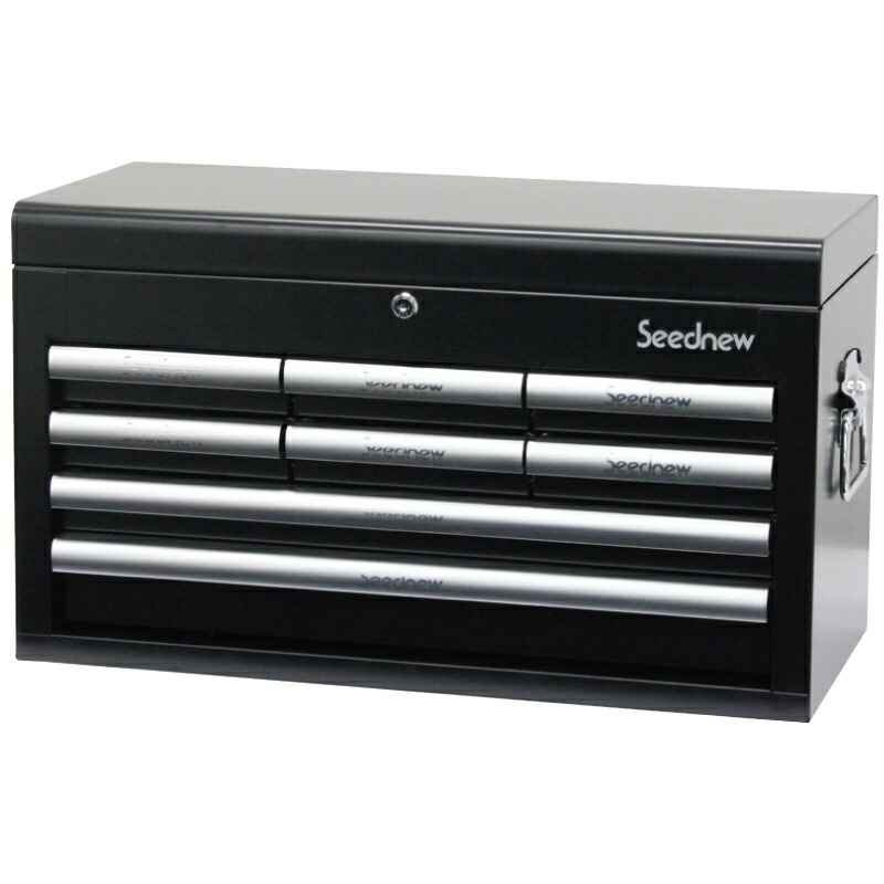 Seednew シーズニュー ベアリング式 4段8引出し ツールチェスト 黒 S-R908-BL 送料無料