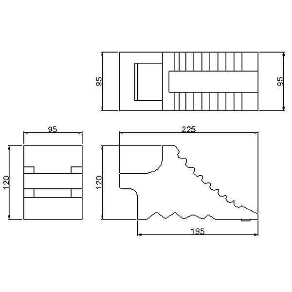 JBハイプラ歯止め車輪止め黄色K型230mmtimes;120mmtimes;95mm10個セット