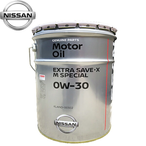 17694円 【返品不可】 日産 純正 エンジンオイル ガソリン車用 エクストラセーブ X Mスペシャル 0W-30 20L KLAND-00302