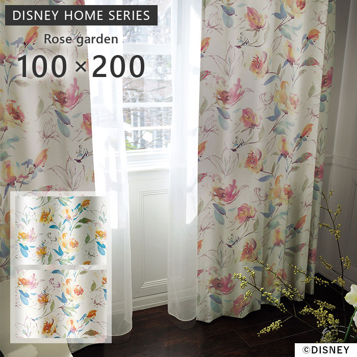 既製カーテン アリス ローズガーデン 幅 100&times;丈 200 cm 1枚入 遮光 洗える 日本製 スミノエ DISNEY HOME SERIES ディズニー カーテン 送料無料 p5｜ISHIBASHI（カーペット）