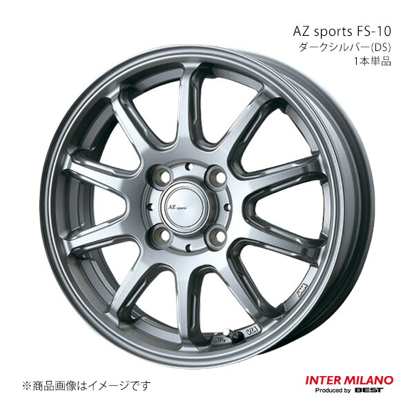 INTER MILANO インターミラノ AZ sports FS-10 ホイール 1本単品 ムーヴ/ムーヴカスタム L175S/L185S 2006/10～2010/12【15×4.5J 4-100 INSET45 DS】