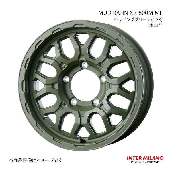 INTER MILANO インターミラノ MUD BAHN XR-800M ME ホイール 1本単品【16×5.5J 5-139.7 INSET20 チッピンググリーン】
