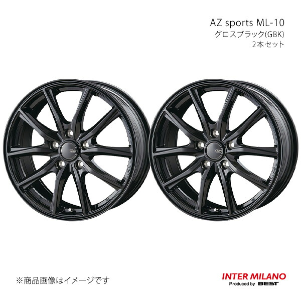 INTER MILANO インターミラノ CLAIRE GZ10 ホイール 2本セット【15×6.0J 5-114.3 INSET53 グロスブラック】