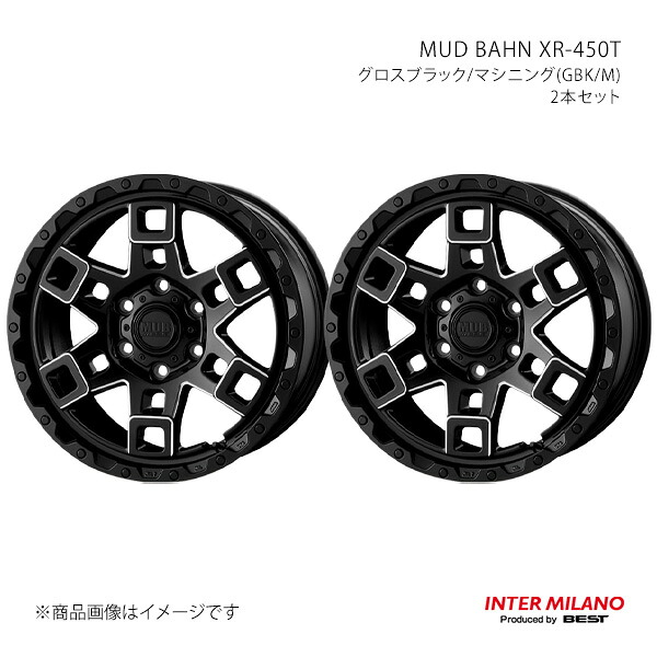 INTER MILANO インターミラノ MUD BAHN XR-450T ホイール 2本セット【18&times;8.5J 6-139.7 INSET52 グロスブラック/マシニング】｜CAR PLUS 36,531円