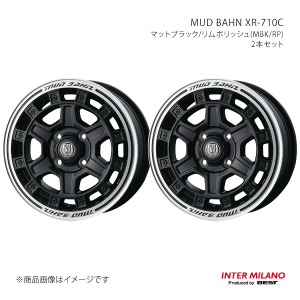 INTER MILANO インターミラノ MUD BAHN XR-710C ホイール 2本セット【15×5.0J 4-100 INSET45 マットブラック/リムポリッシュ】|CAR PLUS
