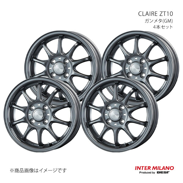 INTER MILANO インターミラノ CLAIRE ZT10 ホイール 4本セット【13×4.00B 4-100 INSET43 ガンメタ】