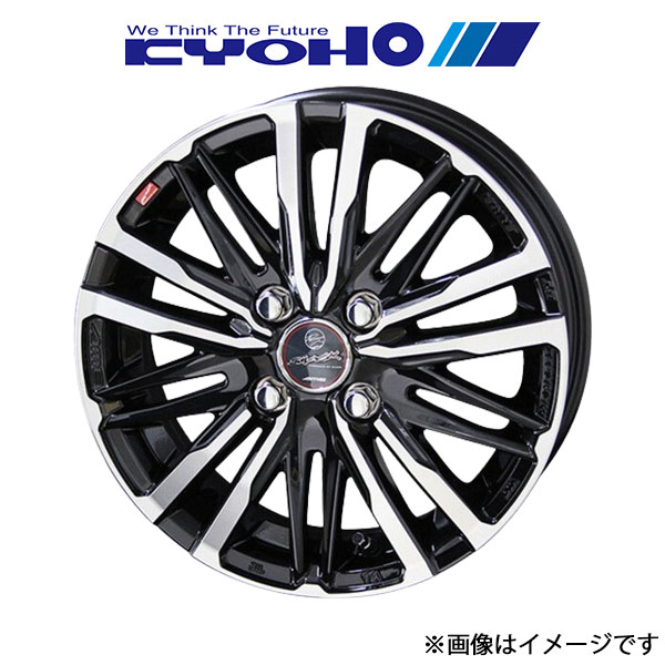 共豊 スマック クレスト アルミホイール 4本 キューブ Z12/NZ12(15×5.5J 4-100 INSET43 サファイアブラックポリッシュ)KYOHO SMACK CREST
