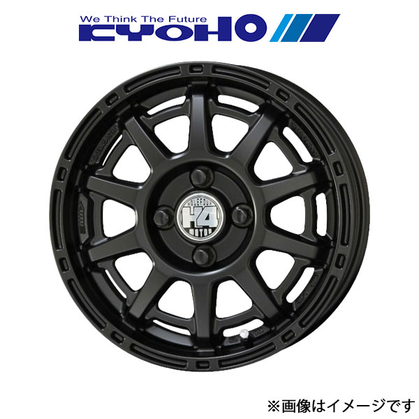 共豊 H4 モーターX アルミホイール 4本 タント LA650S/LA660S(14×4.5J 4-100 INSET48 セミグロスブラック)KYOHO H4 MOTOR X1