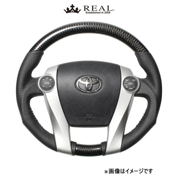レアル ステアリング オリジナルシリーズ(ブラックカーボン)アクア 10系 30-2-BKC REAL