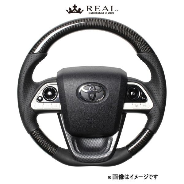 レアル ステアリング オリジナルシリーズ ステアリング+アンダーパッド(ブラックカーボン)MIRAI 10系 50-BKC-BK-BKT REAL｜CAR PLUS