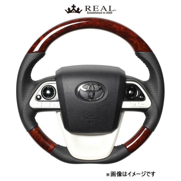 レアル ステアリング オリジナルシリーズ(ブラウンウッド)MIRAI 10系 50-BRW-BK REAL
