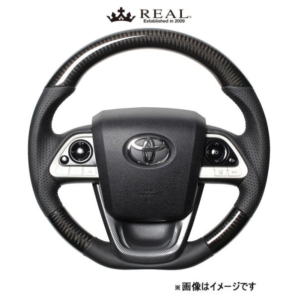 レアル ステアリング プレミアムシリーズ ステアリング+アンダーパッド(ブラックカーボン)プリウスPHV 50系 50P-BKC-BK-BKT REAL 47,797円