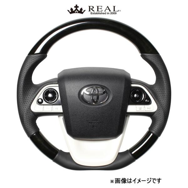 レアル ステアリング プレミアムシリーズ(ブラックウッド)プリウスPHV 50系 50P-BKW-BK REAL|CAR PLUS