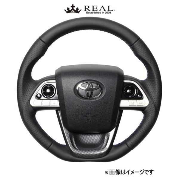 レアル ステアリング プレミアムシリーズ ステアリング+アンダーパッド(ブラックナッパオールレザー)プリウス 50系 50P-LPB-BL-BKT REAL｜CAR PLUS