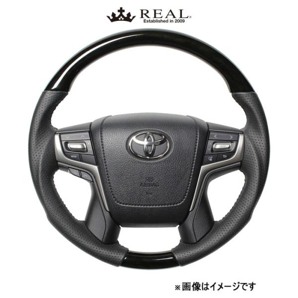 レアル ステアリング オリジナルシリーズ ラウンドシェイプ(ブラックウッド)ヴェルファイア 30系 H30-BKW-BK REAL