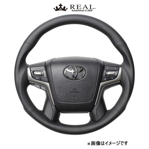 レアル ステアリング プレミアムシリーズ ラウンドシェイプ(ナッパオールレザー)クラウン マジェスタ 210系 H30P-LPB-BK REAL｜CAR PLUS