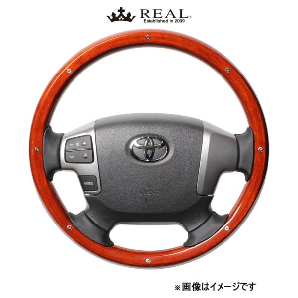 レアル ステアリング オリジナルシリーズ オールウッド(ライトブラウンウッド/スタッド)レジアスエース 200系 J200-LBWM-BK REAL