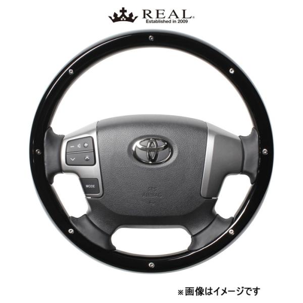 レアル ステアリング オリジナルシリーズ オールウッド(ピアノブラック/スタッド)ランドクルーザー 70系 J200-PBWM-BK REAL