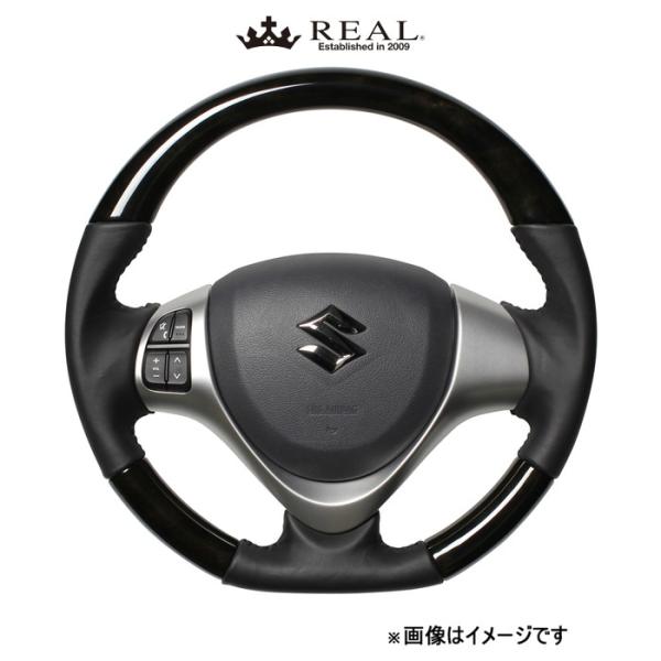 レアル ステアリング オリジナルシリーズ(ブラックウッド)フレアワゴン MM32S/MM42S MR31-BKW-BK REAL|CAR PLUS
