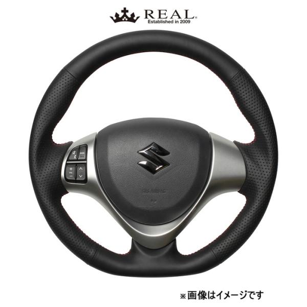 レアル ステアリング オリジナルシリーズ(オールレザー)スペーシア カスタム MK32S/MK42S MR31-LPB-RD REAL|CAR PLUS