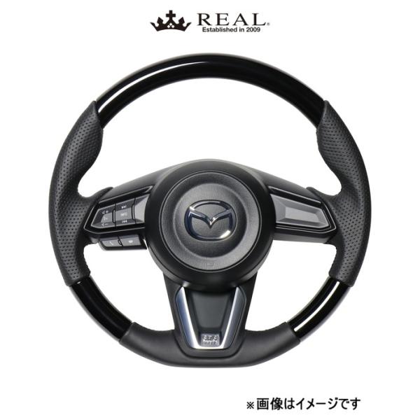 レアル ステアリング オリジナルシリーズ(ピアノブラック)アクセラ BM MZD-PBW-BK REAL