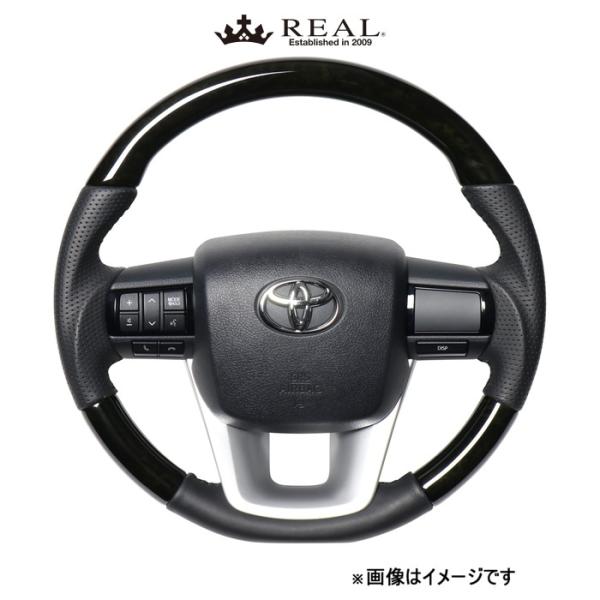 レアル ステアリング オリジナルシリーズ(ブラックウッド)ハイラックス GUN125 N125-BKW-BK REAL|CAR PLUS