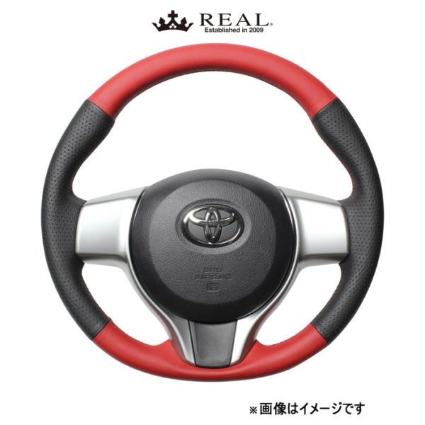 レアル ステアリング オリジナルシリーズ(レッド&ブラックオールレザー)トレジア 120系 P130-LPB-RD REAL