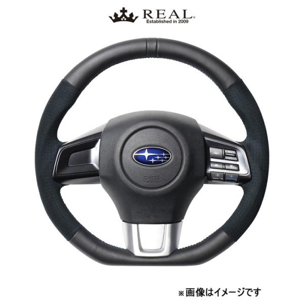 レアル ステアリング オリジナルシリーズ Dシェイプ(ブラックレザー)WRX STI VAB SBA-ALC-BL REAL