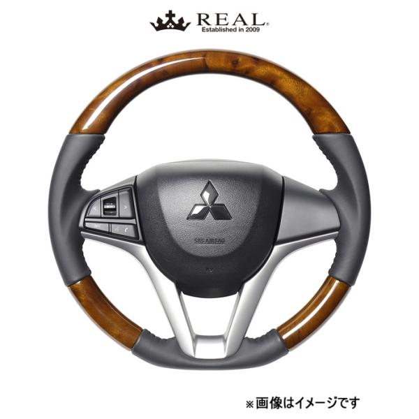 レアル ステアリング オリジナルシリーズ(42ブラウンウッド)ワゴンR スマイル MX81S/MX91S SZC-42BRW-BK REAL