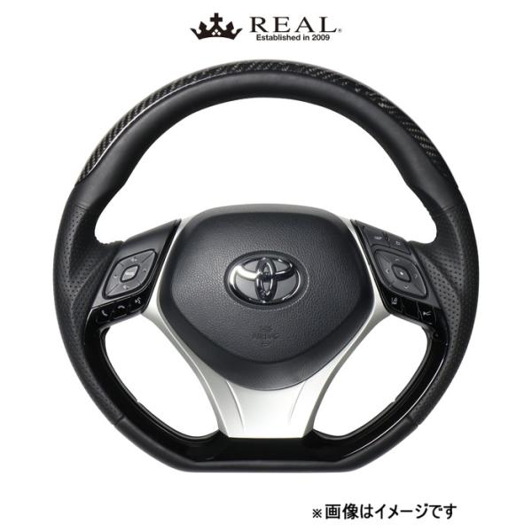 レアル ステアリング オリジナルシリーズ プレートタイプ+アンダーパッド(ブラックカーボンプレート)C-HR 10系/50系 X10N-BKC-PBP-SLP REAL