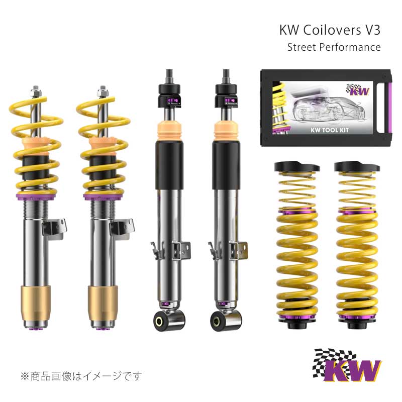 KW V3 Audi R8 42 04/07-04/15 クーペ/スパイダー 4.2 FSI 8気筒 マグネティックライドなし 耐荷重F-950 減衰力調整伸(16)/縮(12) down量F0-20 down量R0-25|CAR PLUS