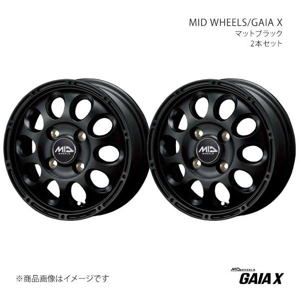 MID WHEELS/ガイアX アルミホイール2本セット【12&times;4.00B 4-100 INSET42 BKK】MID WHEELS/GAIA X D97624043342030N&times;2｜CAR PLUS