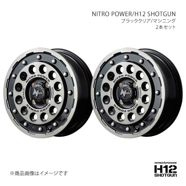 NITRO POWER/H12 SHOTGUN スペーシア MK94S アルミホイール2本セット【14×4.5J 4-100 INSET45 BKM】L17244543345031N×2