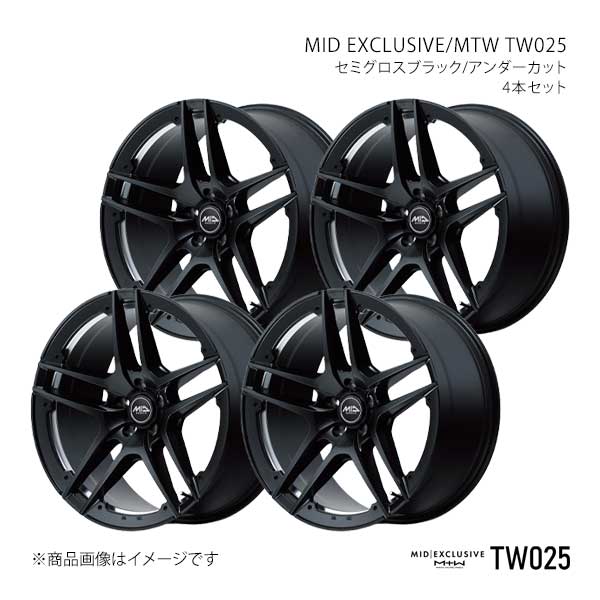 MIDエクスクルーシブ/MTW TW025 アルミホイール4本セット【19×7.5J 5-114.3 INSET40 SBU】MID EXCLUSIVE/MTW TW025 X19A975573400300×4