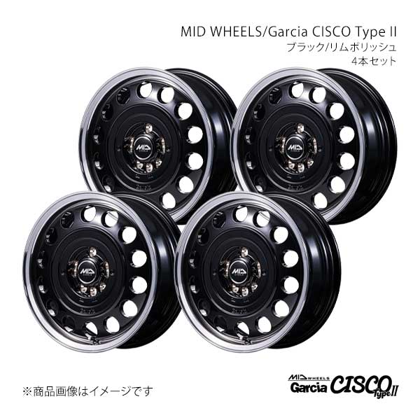 MID WHEELS/ガルシアシスコ タイプ2 アルミホイール4本セット【15×5.5J 9-100 INSET40 BRP】MID WHEELS/Garcia CISCO TypeII D70655593340BKP0×4