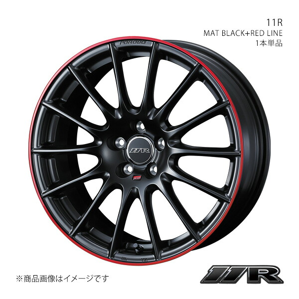 11R 11アール ホイール 1本単品 0040981 【17×7.5J 5-100 INSET43 MAT BLACK+RED LINE　】