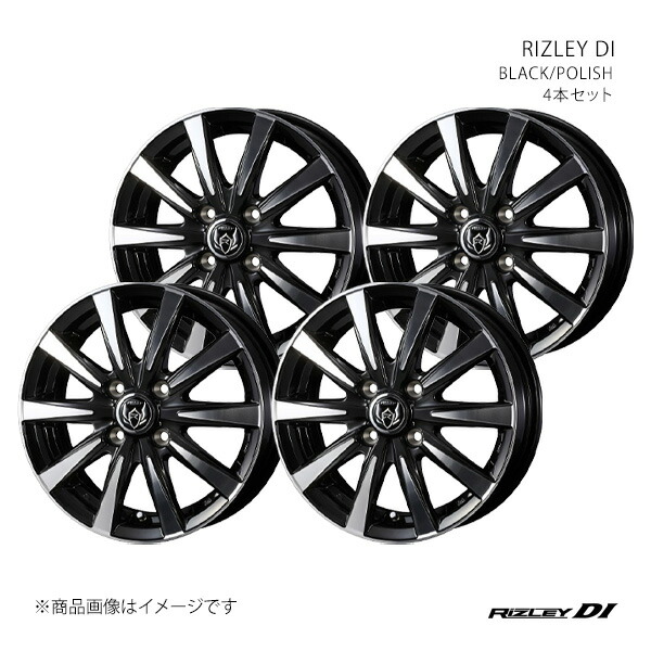 RIZLEY DI ライツレー ディーアイ ホイール 4本セット 0040498×4 【15×5.5J 4-100 INSET50 BLACK/POLISH】