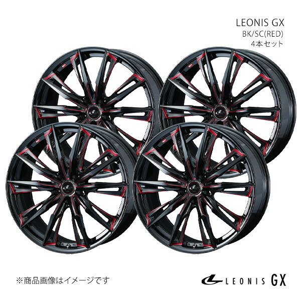 LEONIS GX レオニス ジーエックス ホイール 4本セット 0039354×4 【17×6.5J 5-114.3 INSET52 BK/SC(RED)】