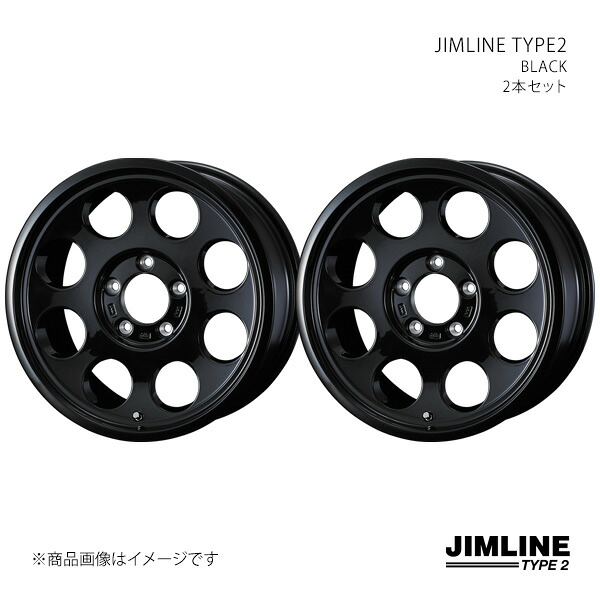 JIMLINE TYPE2 ジムライン タイプツー ホイール 2本セット 0038962×2 【16×5.5J 5-139.7 INSET22 BLACK】