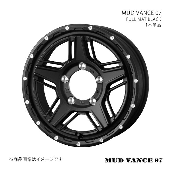MUD VANCE 07 マッドヴァンス ゼロセブン ホイール 1本単品 0040533 【16&times;5.5J 5-139.7 INSET22 FULL MAT BLACK】｜CAR PLUS