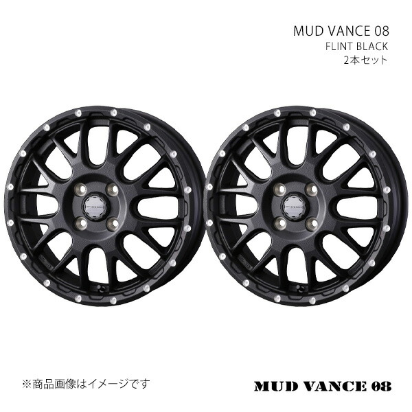 MUD VANCE 08 マッドヴァンス ゼロエイト ホイール 2本セット 0041121×2 【14×4.5J 4-100 INSET45 FLINT BLACK】