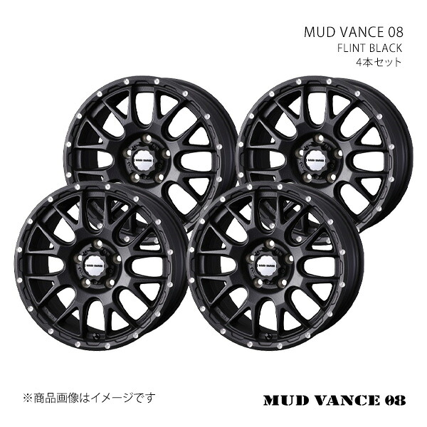 MUD VANCE 08 マッドヴァンス ゼロエイト ホイール 4本セット 0041132×4 【17×8.5J 6-139.7 INSET0 FLINT BLACK】