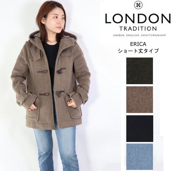 楽天市場 London Tradition ロンドントラディション ショート ダッフルコート aw Erica 68cm Lt60 ショート丈 ウール チェック アウター レディース メルトン コート イギリス製 Carre 楽天市場店