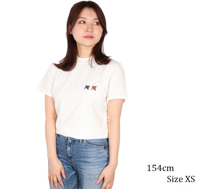 メゾンキツネ Maison kitsune Tシャツ Double Fox Head Patch Tee