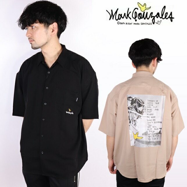 目じるしゴンザレス Mark Gonzales 作yシャツ 半袖シャツ 天使 メンズ レディース 半袖 心地好い アメカジ B素姓 ダースベイダー 町筋系 Tシャツ アロハ 襟付き ワーク シャツ スケボー 2g8 Mark Gonzales マークゴンザレス 21ss Maxtrummer Edu Co