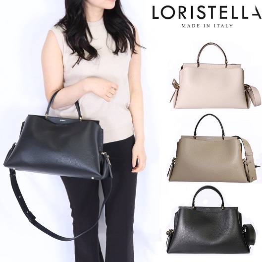 ロリステッラ Loristella お出かけ バッグ レザー ショルダー ブラック 2way ロリステッラ Loristella Beth 2514 春夏 ハンドバッグ ストラップ ビジネスバッグ デート ショルダーバッグ お出かけ ギフト イタリア製 正規販売店 ブラック 誕生日 レディース