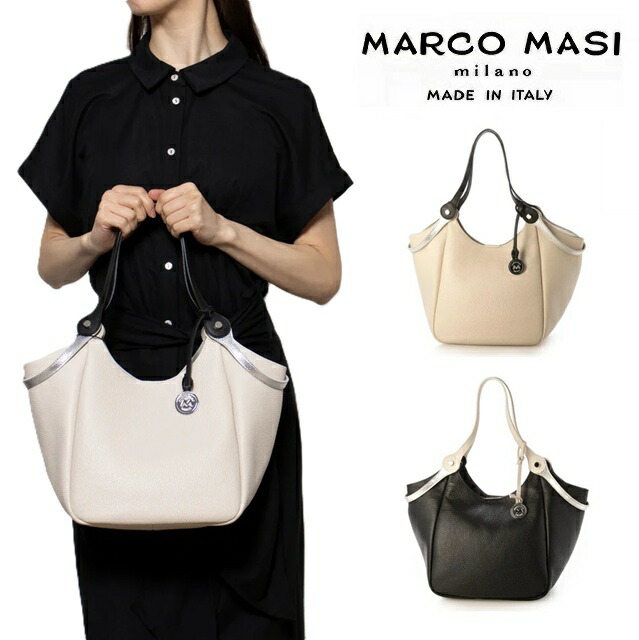 Marco Masi マルコマージ ハンドバッグ トートバッグ 2140 レザー レディース イタリア製 牛革 本革 シボ革 内ポケット 肩掛け マグネット開閉