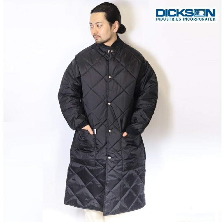 DICKSON ディクソン DI-3FL FROCK-LINER 6oz Diamond キルテッド ジャケット キルティングジャケット ワークジャケット 米国製 アメリカ製 ベンチコート 中綿 コート ナイロン キルティング スポーツ観戦 防寒 ロング丈 ロングコート レディース メンズ｜Carre 15,048円